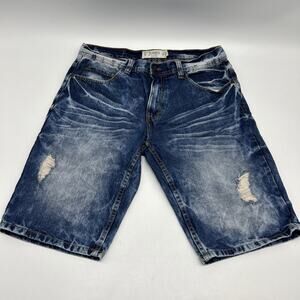 Akademiks Jeanius Vtg Shorts 90s Hip Hop Skater Streetwear 32 Acid Wash Denim